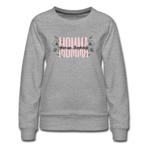 German Shepherd Momma Floral-Women’s Premium Sweatshirt - heather gray